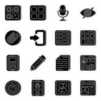 Pack of User Interface Solid Icons vector