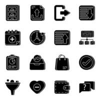 Pack of User Experience Solid Icons vector
