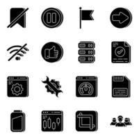 Pack of Ux and Seo Solid Icons vector