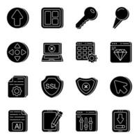 Pack of Ui and Ux Solid  Icons vector