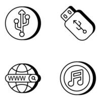 Pack of Media and Multimedia Linear Icons vector