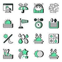 Pack of Weather Forecast Flat Icons vector