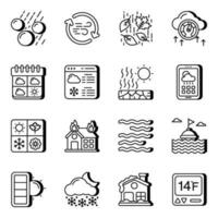 Pack of Weather Technology Linear Icons vector