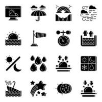 Pack of Weather Forecast Solid  Icons vector