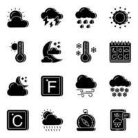 Pack of Weather Solid Icons vector