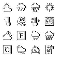 Pack of Weather Linear Icons vector