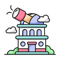 Editable design icon of observatory building vector