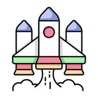 Conceptual flat design icon of projectile vector
