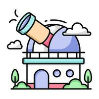 editable diseño icono de observatorio edificio vector