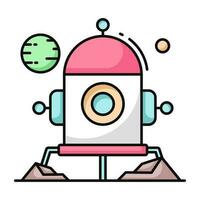 Editable design icon of observatory building vector