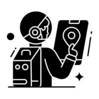 An icon design of astronaut vector