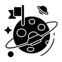 A unique design icon of flagged planet vector