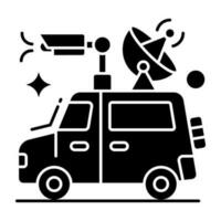 A creative design icon of satellite van vector