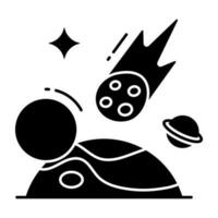 An icon design of meteorite vector