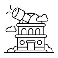 Editable design icon of observatory building vector