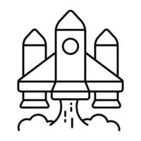 Conceptual linear design icon of projectile vector