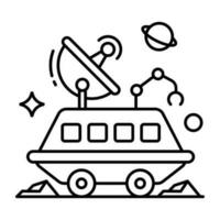 un creativo diseño icono de satélite camioneta vector