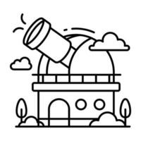 Editable design icon of observatory building vector