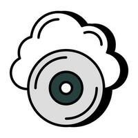 An icon design of cloud cd vector