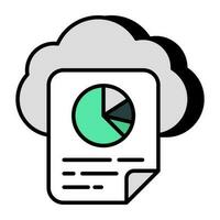 Editable design icon of cloud analytics vector