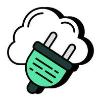 Trendy vector design of cloud plug