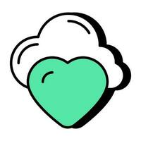 A flat design icon of favorite cloud vector