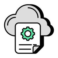 Creative design icon of cloud file setting vector