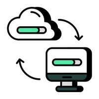 un único diseño icono de nube dispositivo transferir vector