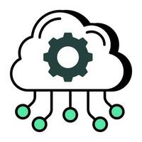 Creative design icon of cloud network setting vector