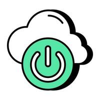 icono de diseño creativo del botón de apagado de la nube vector