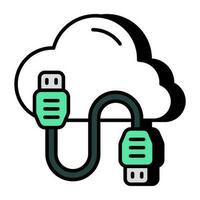 Modern design icon of cloud data cable vector