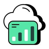 Editable design icon of cloud analytics vector