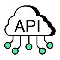 A perfect design icon of cloud api vector