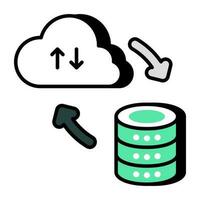 A unique design icon of cloud database vector