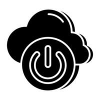 icono de diseño creativo del botón de apagado de la nube vector