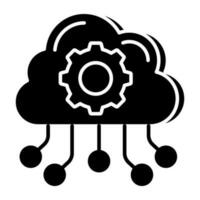 Creative design icon of cloud network setting vector