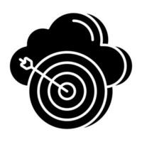 An icon design of cloud target vector