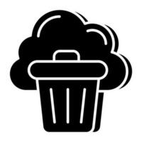 un único diseño icono de nube basura vector