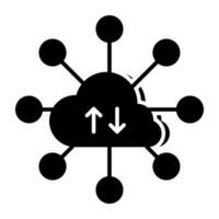 Editable design icon of cloud data transfer vector