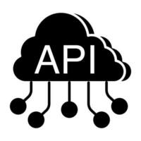 un Perfecto diseño icono de nube api vector