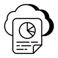 icono de diseño editable de análisis en la nube vector