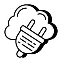 Trendy vector design of cloud plug