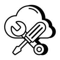 Premier download icon of cloud repair vector