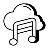 un diseño de icono de música en la nube vector