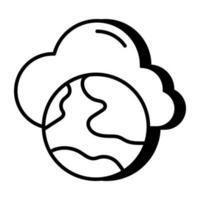 icono de nube navegador en lineal diseño vector