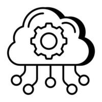 Creative design icon of cloud network setting vector