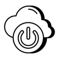 icono de diseño creativo del botón de apagado de la nube vector