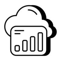 Editable design icon of cloud analytics vector