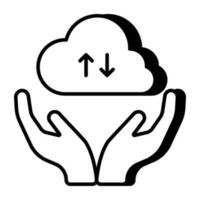 icono de diseño editable de la transferencia de datos en la nube vector