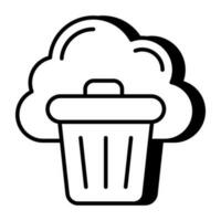 un único diseño icono de nube basura vector